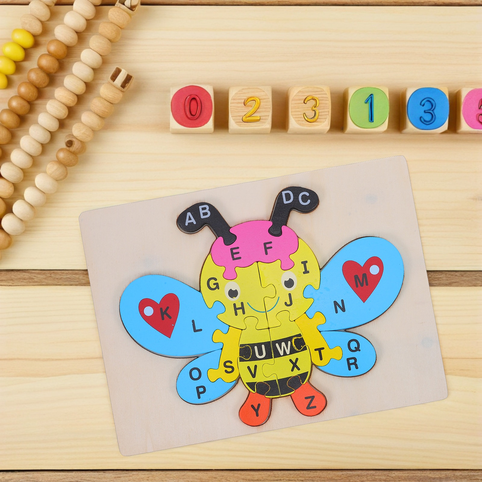 1Set Wooden Abc Puzzle Bee Sha - đánh giá và giá Abc Kids Early Education