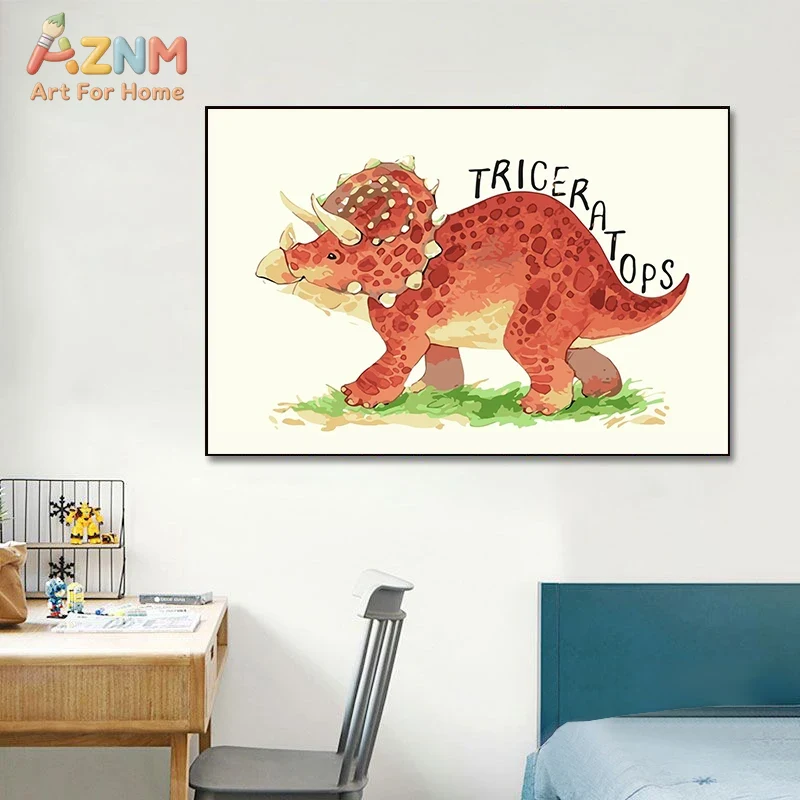 AZNM Watercolor Dinosaur Canva - đánh giá và giá Kids Education Name
